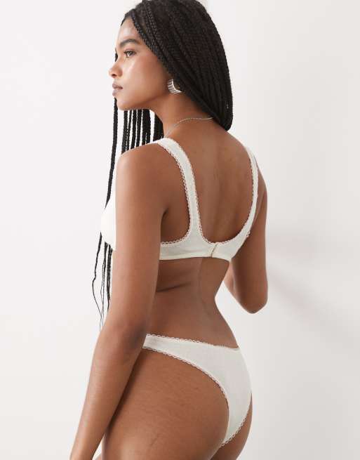 Motel yinis pointelle briefs in ivory, 3 of 4
