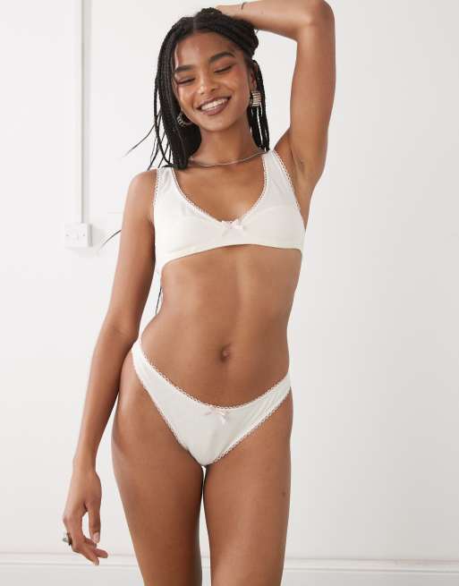 Motel yinis pointelle briefs in ivory, 4 of 4