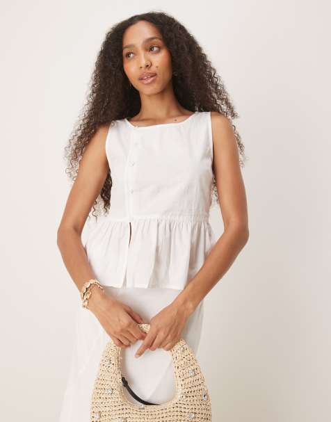 Motel yoko button detail blouse in white - view 1