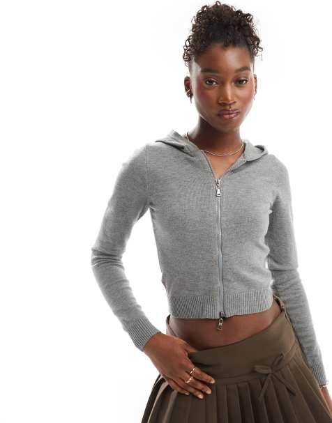 Motel zella zip through baby cardigan in grey - view 1