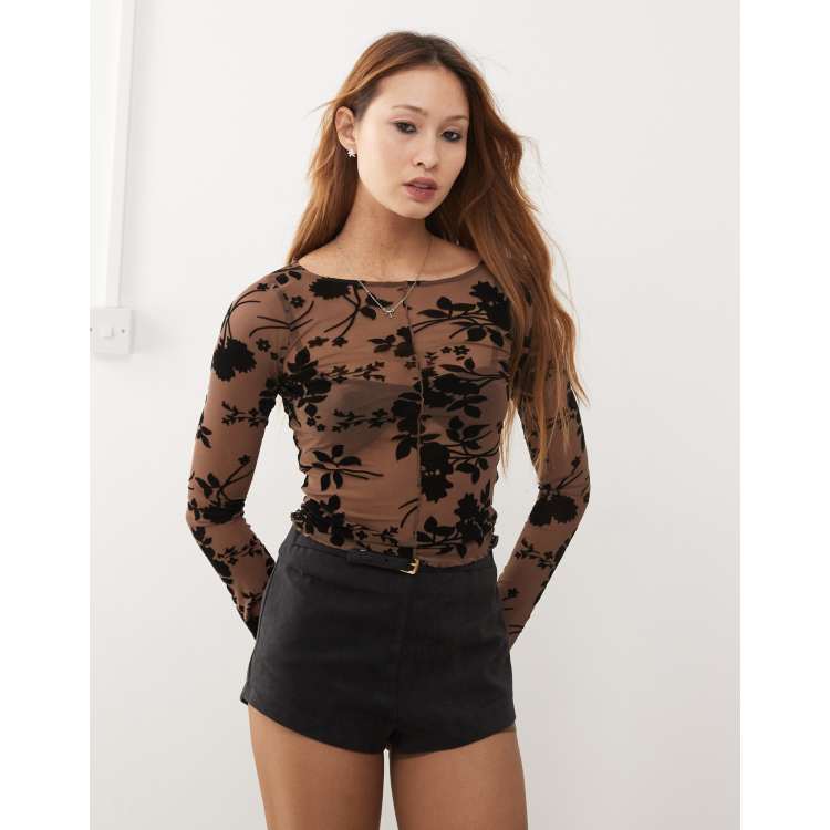 トップス VINTAGE ILLUSTRATION PRINT SHEER TOP Ameri（アメリ）の「VINTAGE ILLUSTRATION PRINT SHEER TOP（Tシャツ