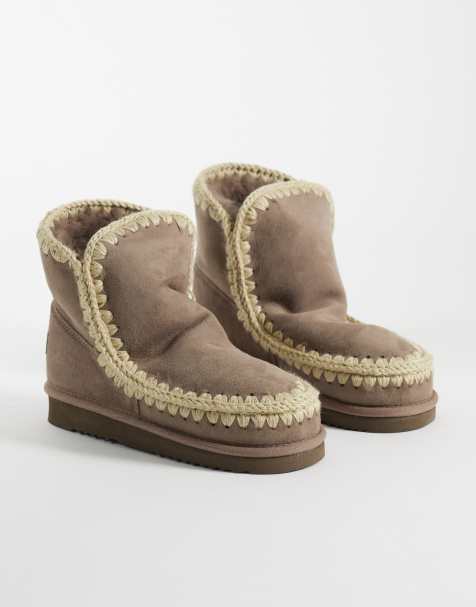 Mou 18 boots i mocka med fårskinnsfoder i elefantgrå - view 1