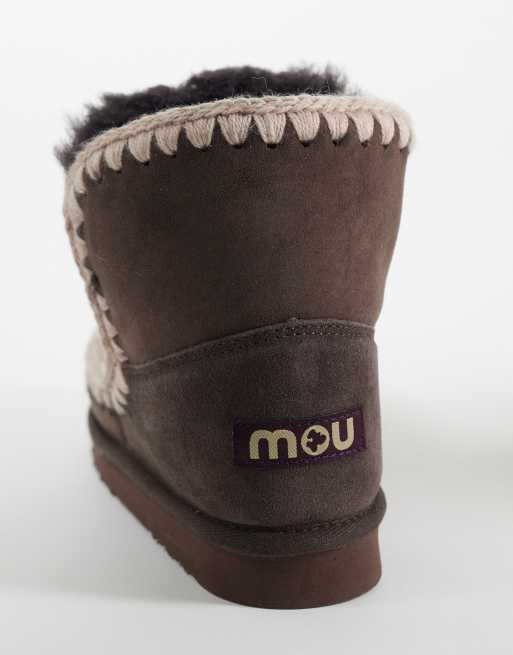 Mou 18 bottes en daim doublées de peau retournée marron moka, 4 de 4