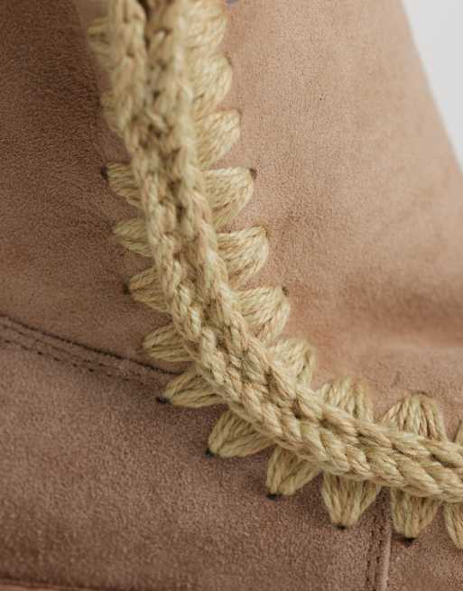 Mou 18 shearling lined platform Bounce suede boots in taupe, 3 of 4