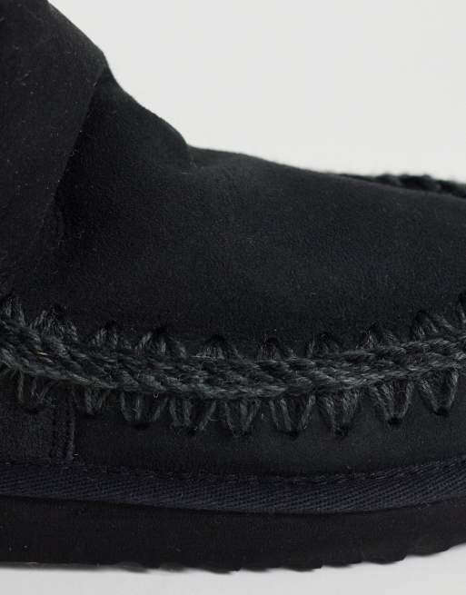 Mou 18 shearling lined suede boots in black, 3 of 4