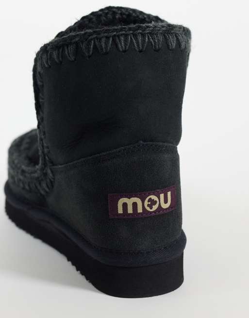 Mou 18 shearling lined suede boots in black, 4 of 4