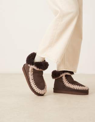 Mou 18 Shearling Lined Suede Boots In Multi