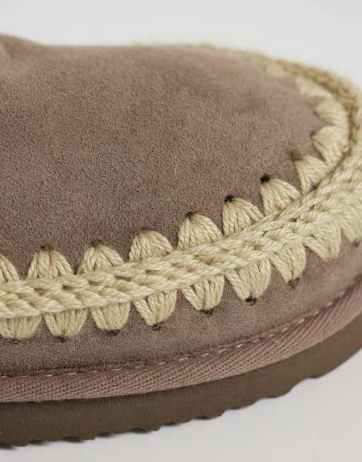 Mou 18 Stiefel aus Wildleder mit Shearling-Futter in Elefantengrau, 3 von 4