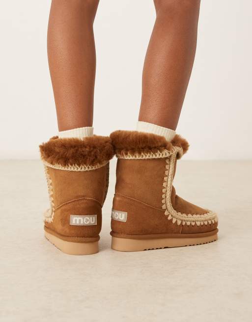 Mou - 24 - Bottines en daim et imitation peau de mouton - Cognac, 4 de 4