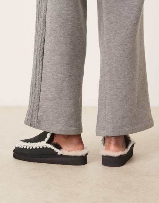 Mou - Chaussons on daim - Noir, 3 de 4