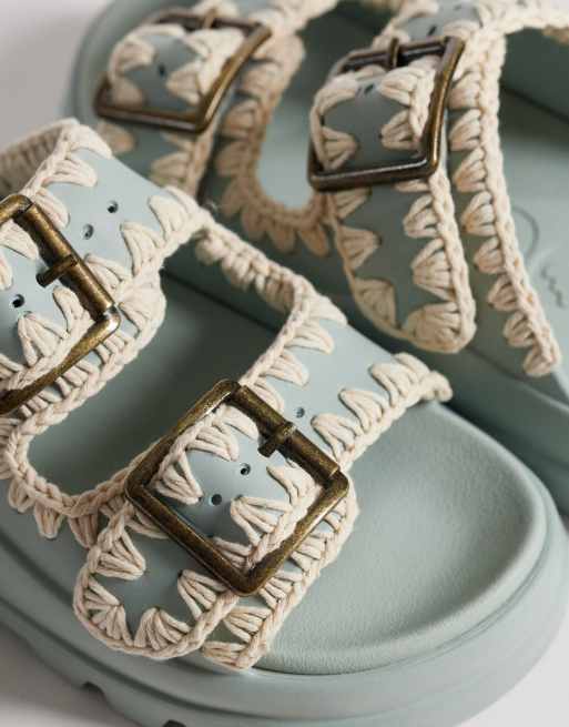 Mou EVA Two Buckle Sandals in Green, 2 of 4