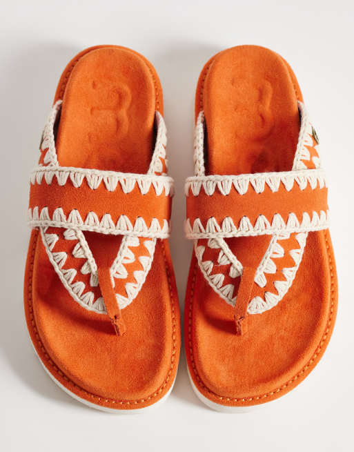 Mou – Overstitch – Orange sandaler, 3 av 4
