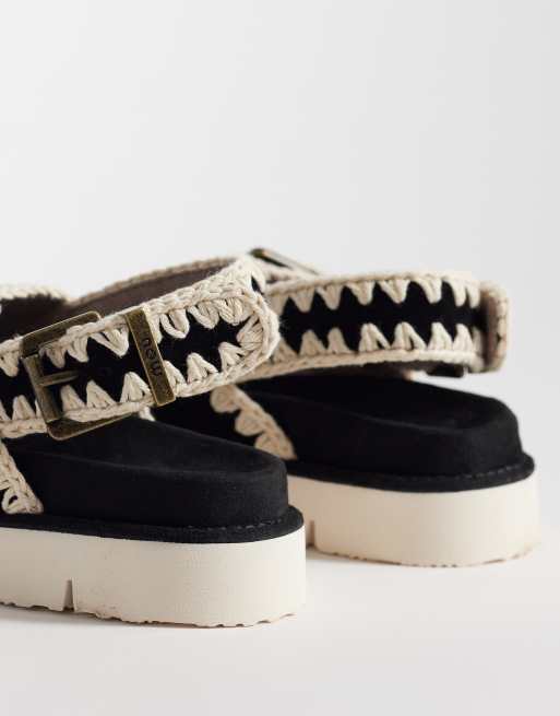 Mou - Sandalen met bandjes en gespen in zwart, 4 van 4