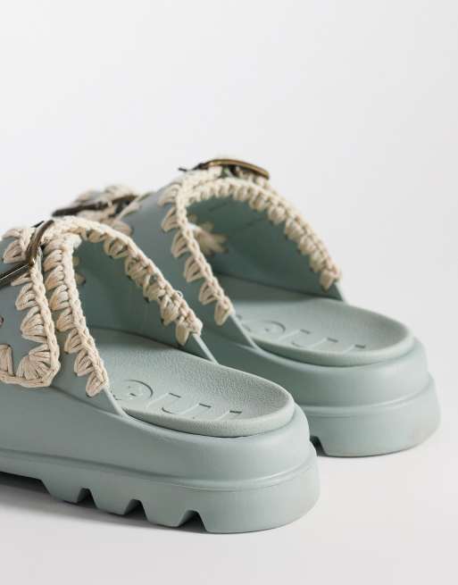 Mou - Sandales en EVA avec deux boucles - Vert, 4 de 4