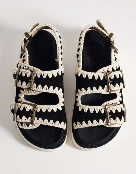 Mou two buckle backstrap Sandals in black - view 1