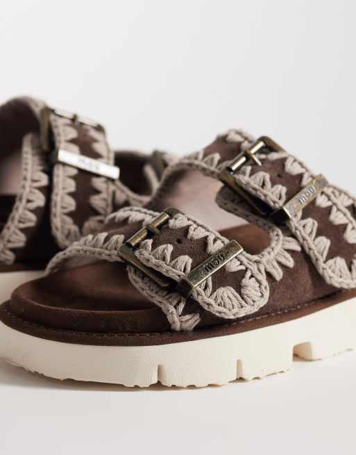 Mou two buckle Sandals in brown, 2 of 4
