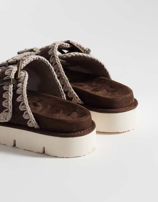 Mou two buckle Sandals in brown, 4 of 4