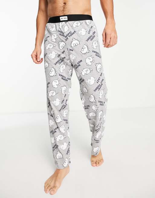 Mr Lazy - Loungebroek met print in grijs