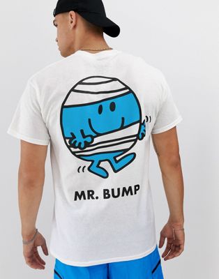 Mr. Men Mr. Bump - T-shirt met print op de achterkant-Wit