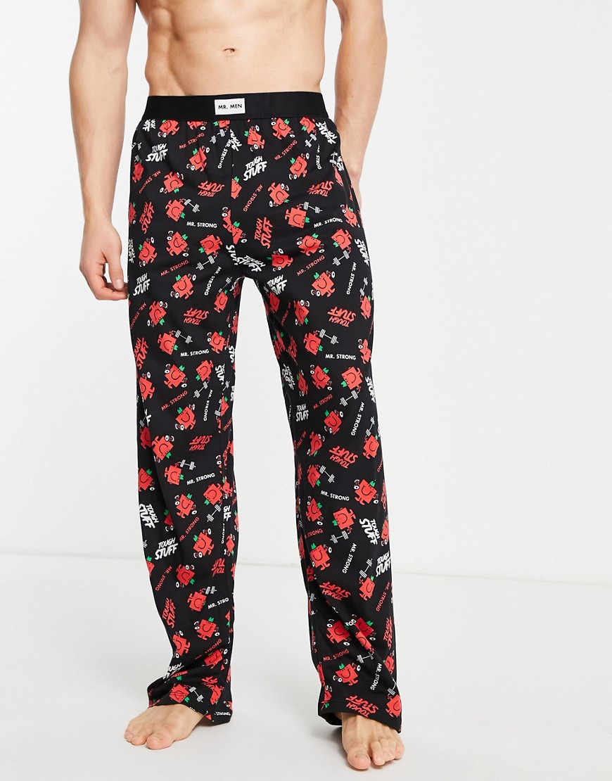 Mr Strong loungepants in black red all over print