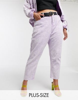 фото Мраморные джинсы в винтажном стиле от комплекта liquor n poker plus-розовый