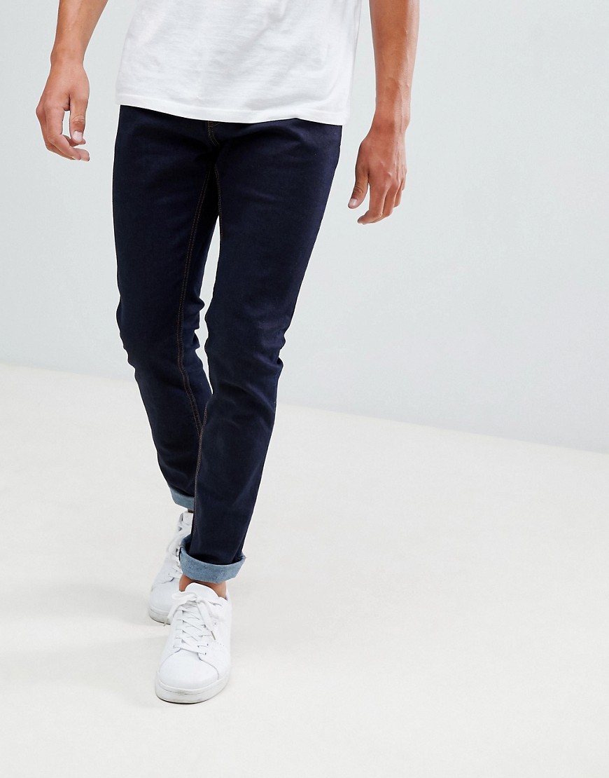 Mørkeblå skinny jeans fra Bershka
