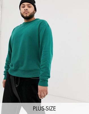 Mørkegrøn plus-sweatshirt fra COLLUSION-Brun