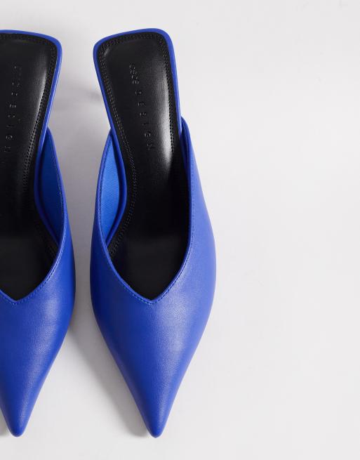 Mules azul cobalto de tacón bajo con puntera fina Surprise de ASOS DESIGN, 3 de 4