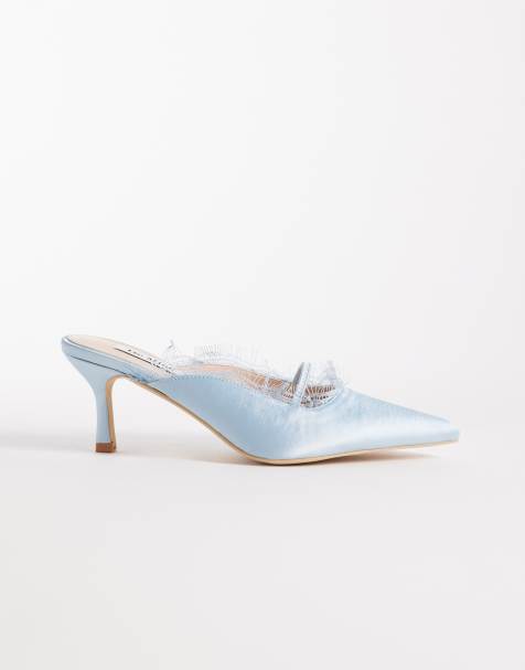 Mules azules de encaje con tacón bajo Sabrina de Be Mine - view 1