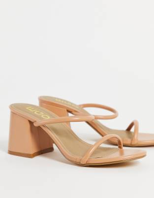 Mules beis oscuro con tacón Fearless de EGO