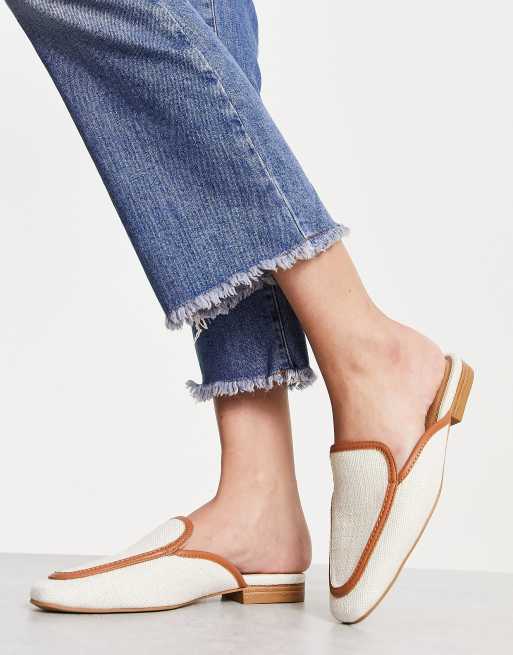 Mules beis planas Main-Street de ASOS DESIGN
