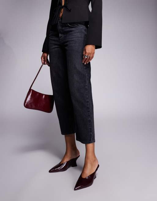 Mules burdeos con cuña de altura media Spark de ASOS DESIGN, 3 de 4