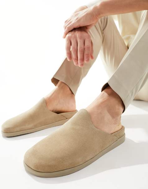 Mules color piedra sin cierres de ante Breeze de WALK LONDON - view 1