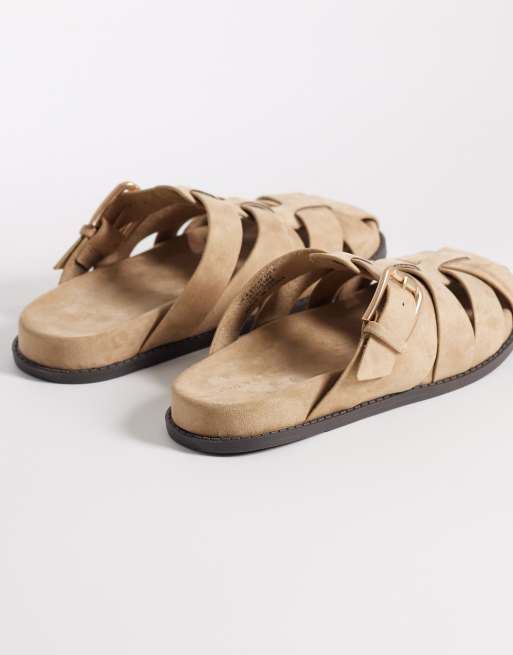 Mules color tostado planas estilo cangrejeras de antelina Momentum de ASOS DESIGN, 3 de 4