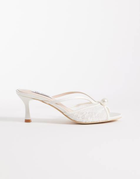 Mules de novia blanco marfil de encaje con tacón Maya de Be Mine - view 1