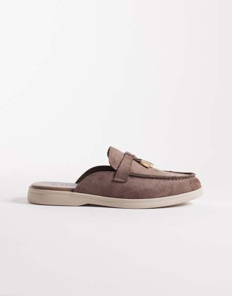 Mules marrón moca estilo mocasines con detalle de borlas de antelina de SEQWL - view 1