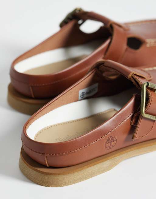 Mules marrones estilo náutico de cuero Classic de Timberland, 4 de 4