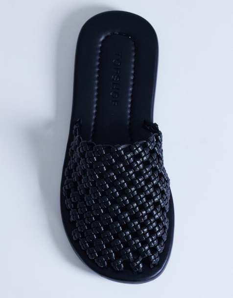 Mules negras con diseño entretejido Beau de Topshop - view 1