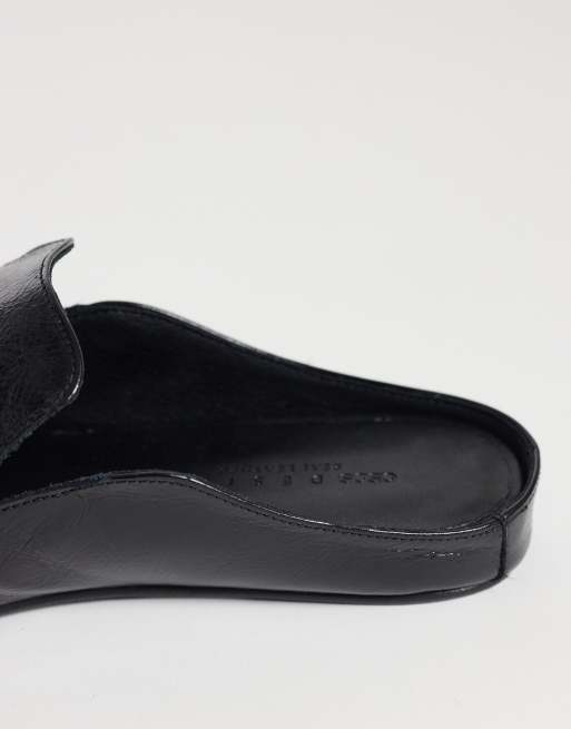Mules negras estilo pantuflas de cuero premium Maude de ASOS DESIGN, 3 de 4
