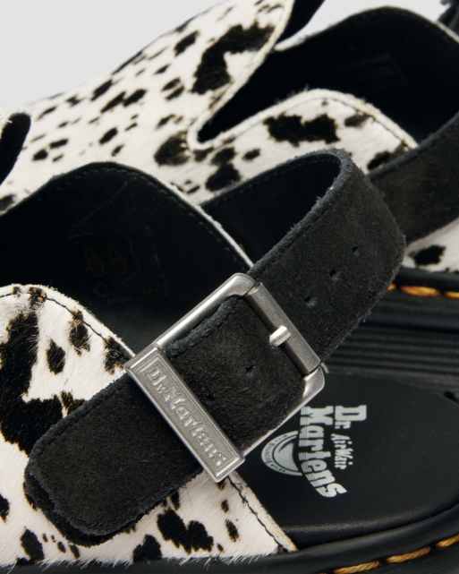 Mules negros con estampado de dálmata de piel Hair On ZebZag de Dr Martens, 4 de 4