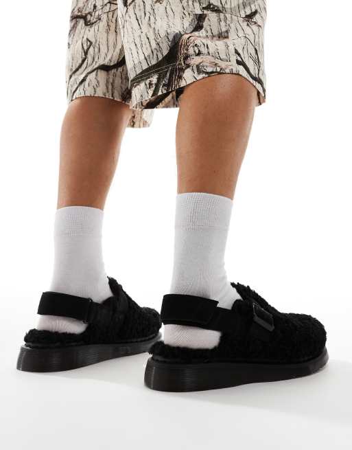 Mules negros de borreguito con forro de piel Jorge II de Dr. Martens, 3 de 4