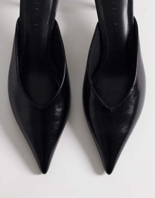 Mules negros de tacón bajo con puntera fina Surprise de ASOS DESIGN, 3 de 4
