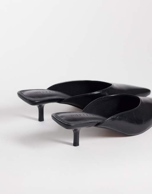 Mules negros de tacón bajo con puntera fina Surprise de ASOS DESIGN, 4 de 4