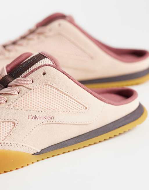Mules rosa polvoriento de malla Runner de Calvin Klein, 5 de 5