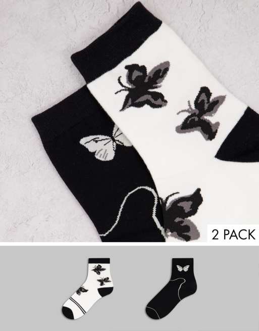 Multipack de 2 pares de calcetines de color negro y blanco de EGO