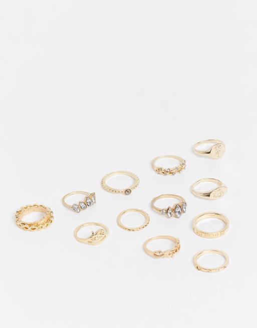 Multipack de anillos dorados tipo sello apilables de EGO