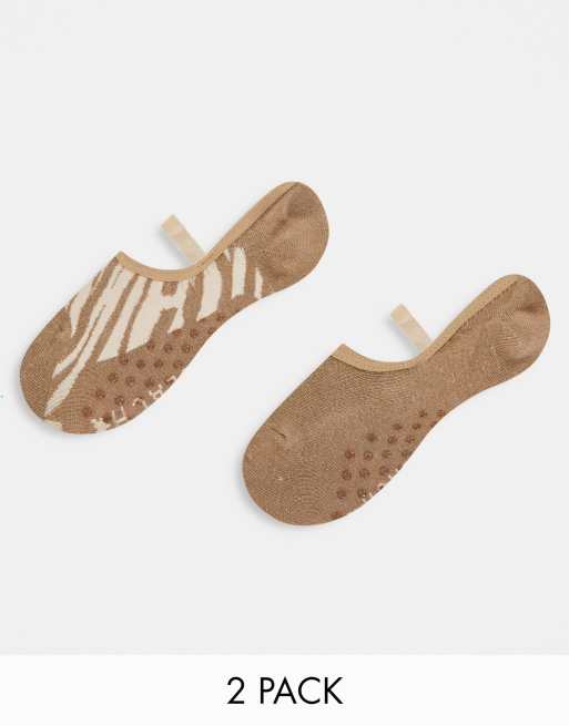 Multipack de calcetines color champiñón con suela antideslizante para pilates de South Beach 