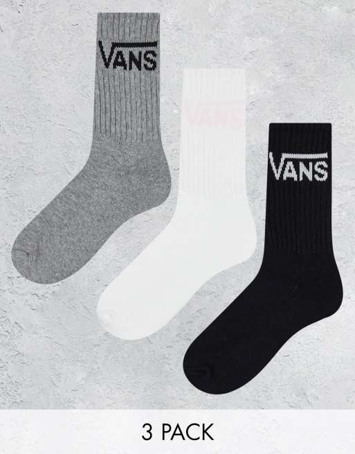 Multipack de calcetines deportivos de color blanco, gris y negro de Vans Classic