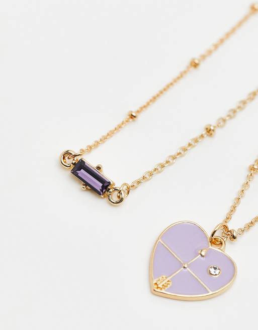 Multipack de collares dorados con colgante de corazón y cristal de DesignB London , 4 de 4