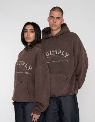 Multiply Apparel – Amphitheater – Oversize-Kapuzenpullover in türkischem Kaffeebraun - view 1